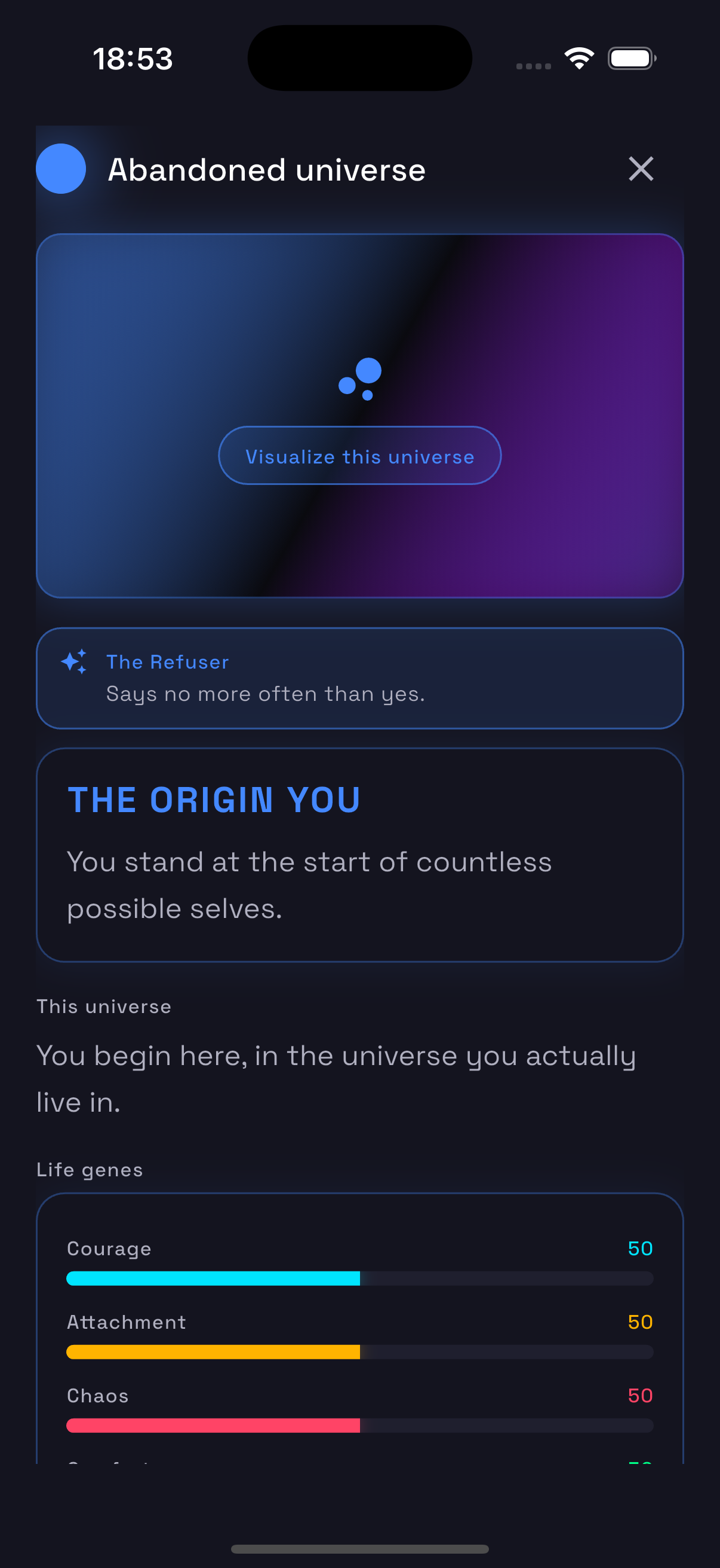Choose A or B - Every choice splits the universe